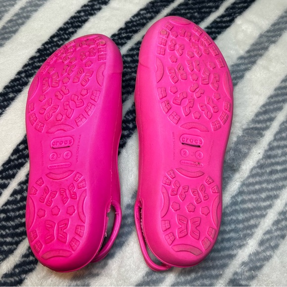 CROCS Bright Pink SKYLAR PRIMA NANOOK BALLET Slip On Mary Jane Shoes Size 4 - Picture 10 of 15